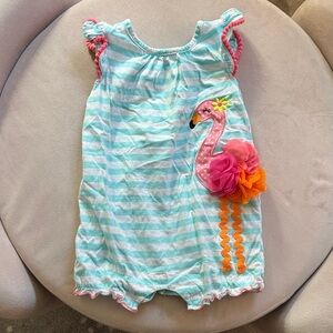 Good Lad Striped Flamingo Romper